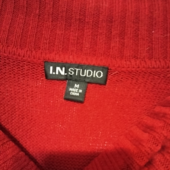 *2/$10*IN studio retro deep red sweater dress with sequins sz M - Picture 4 of 5